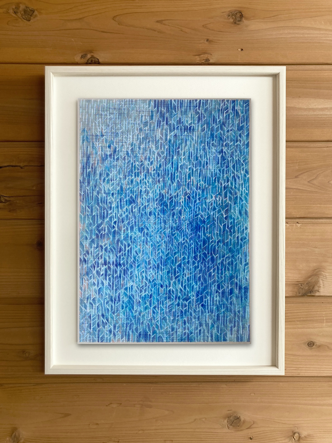 作品「氷の素描３ー遠い都市」額装・展示画像