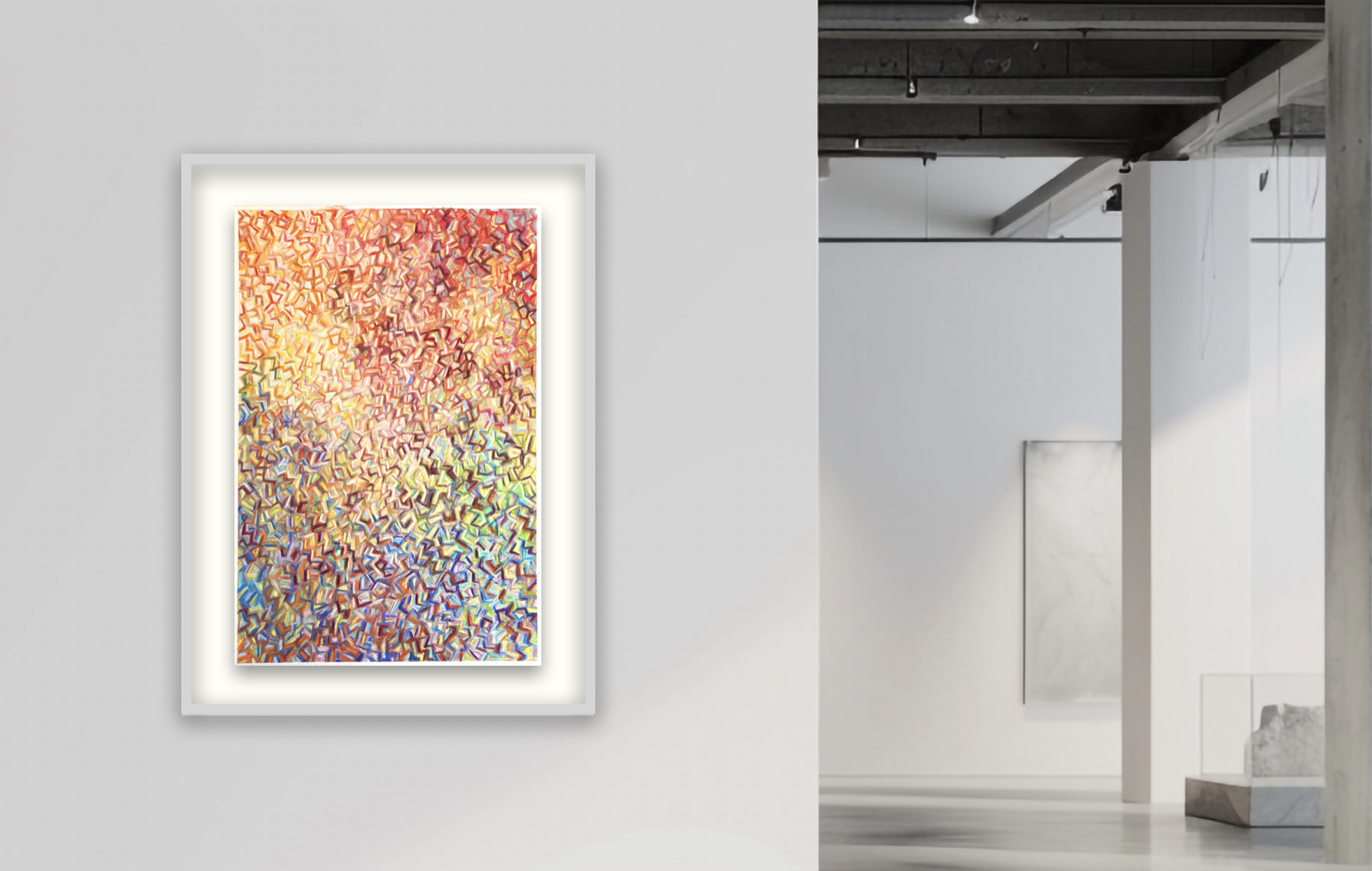 作品「熱塑水晶」額装・展示画像
