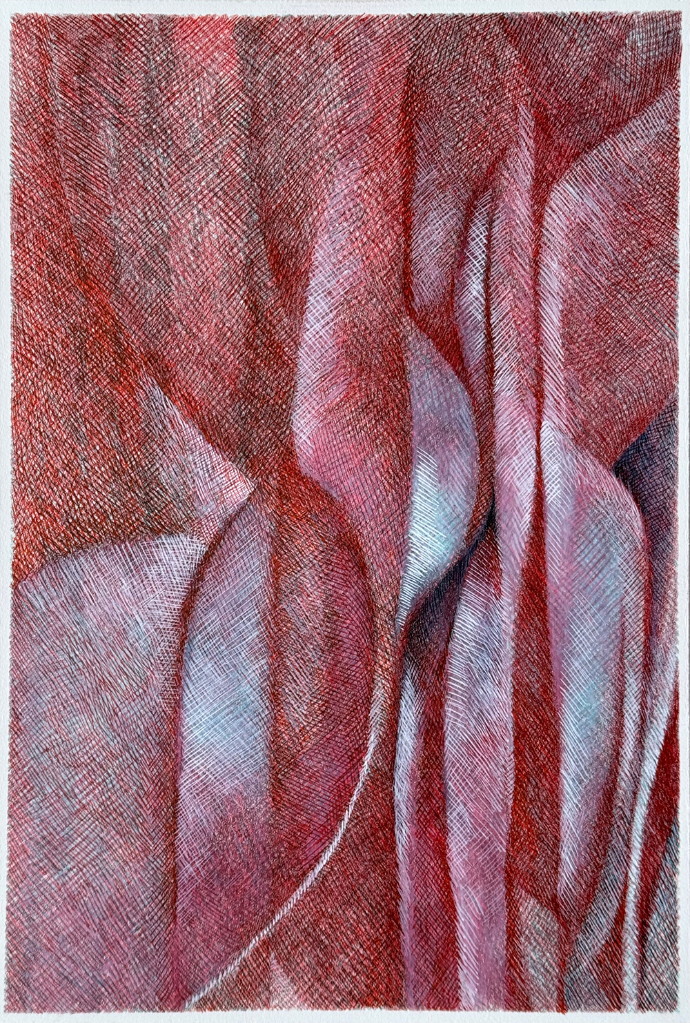 ドローイング「ブルーとスカーレットの光作」