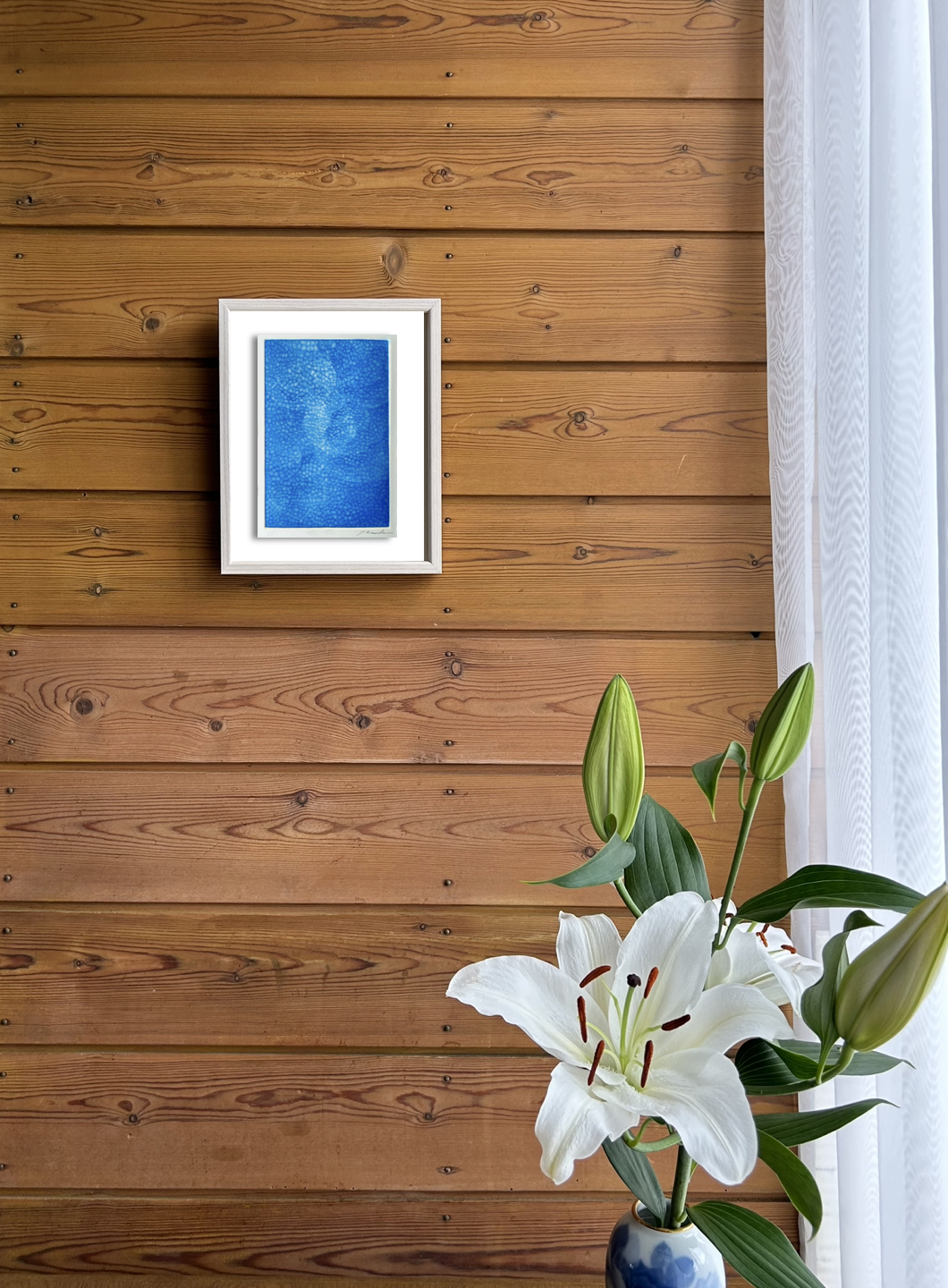 銅版画作品「包青花」銅版画　展示風景画像