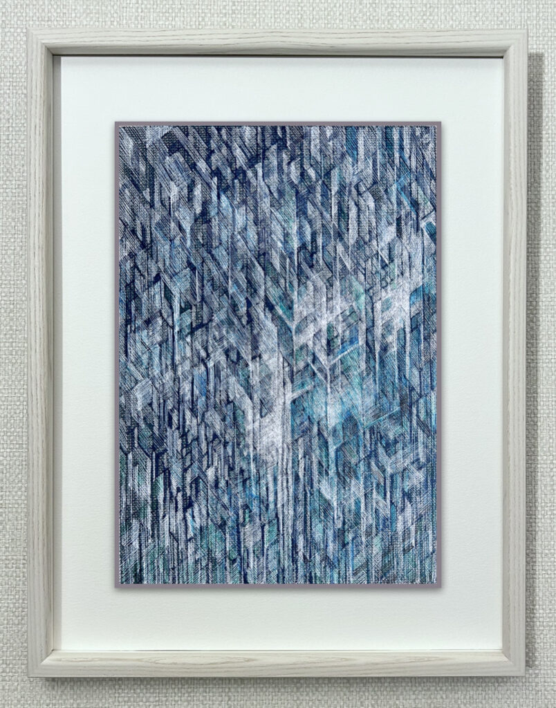 作品「硝子の森」額装・展示画像