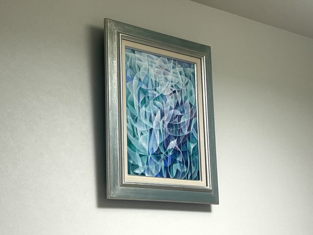 作品「凍空を咲く」額装・展示画像１