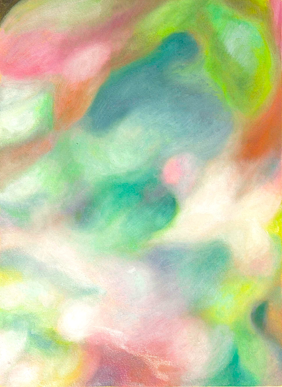 油彩ドローイング「雪が降る前に」作品画像