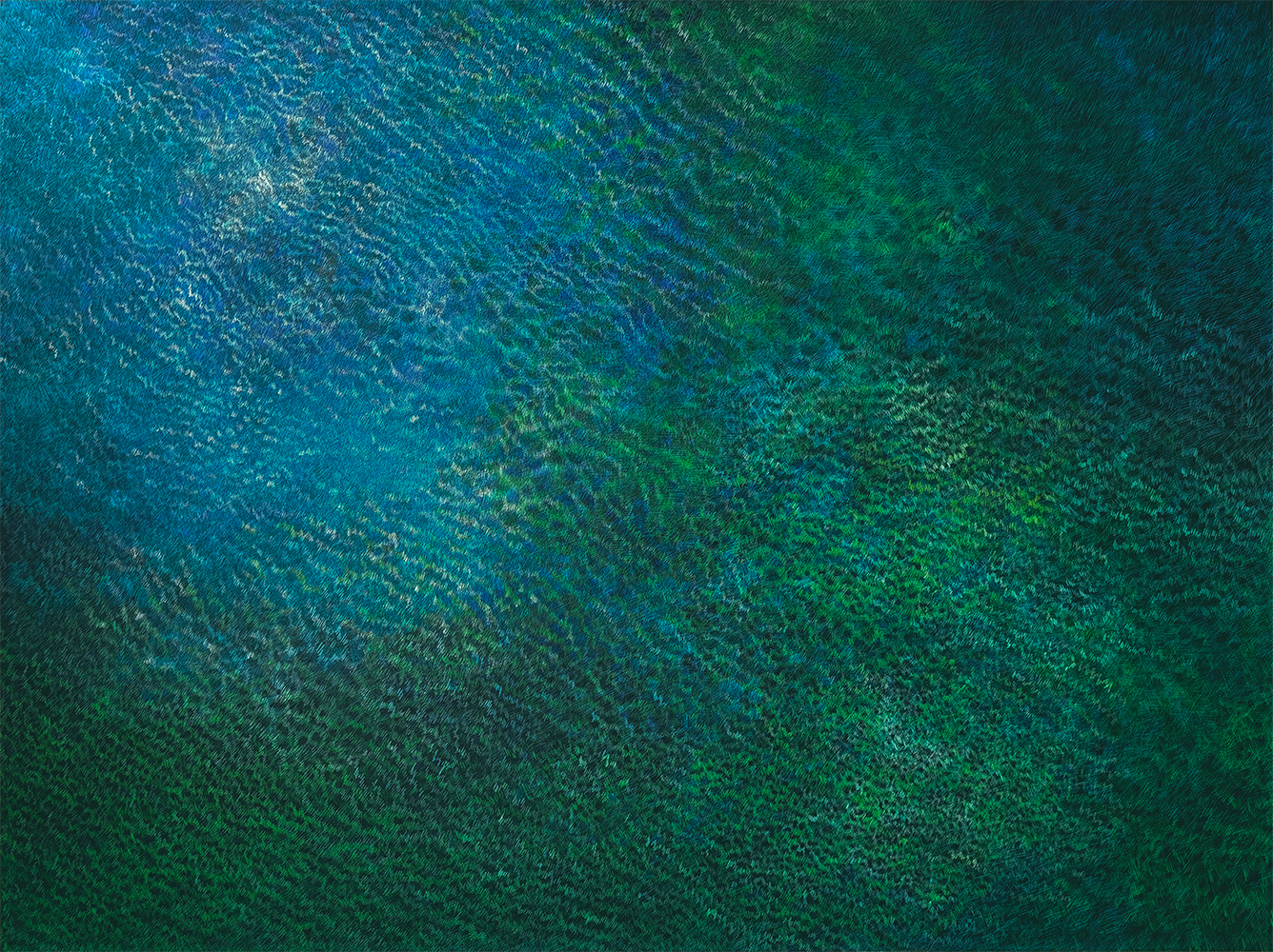 アクリル画「緑の風」作品画像