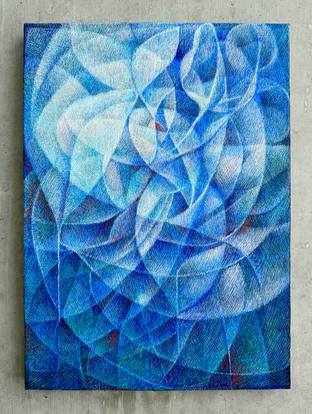 アクリル画「青月花」展示画像１