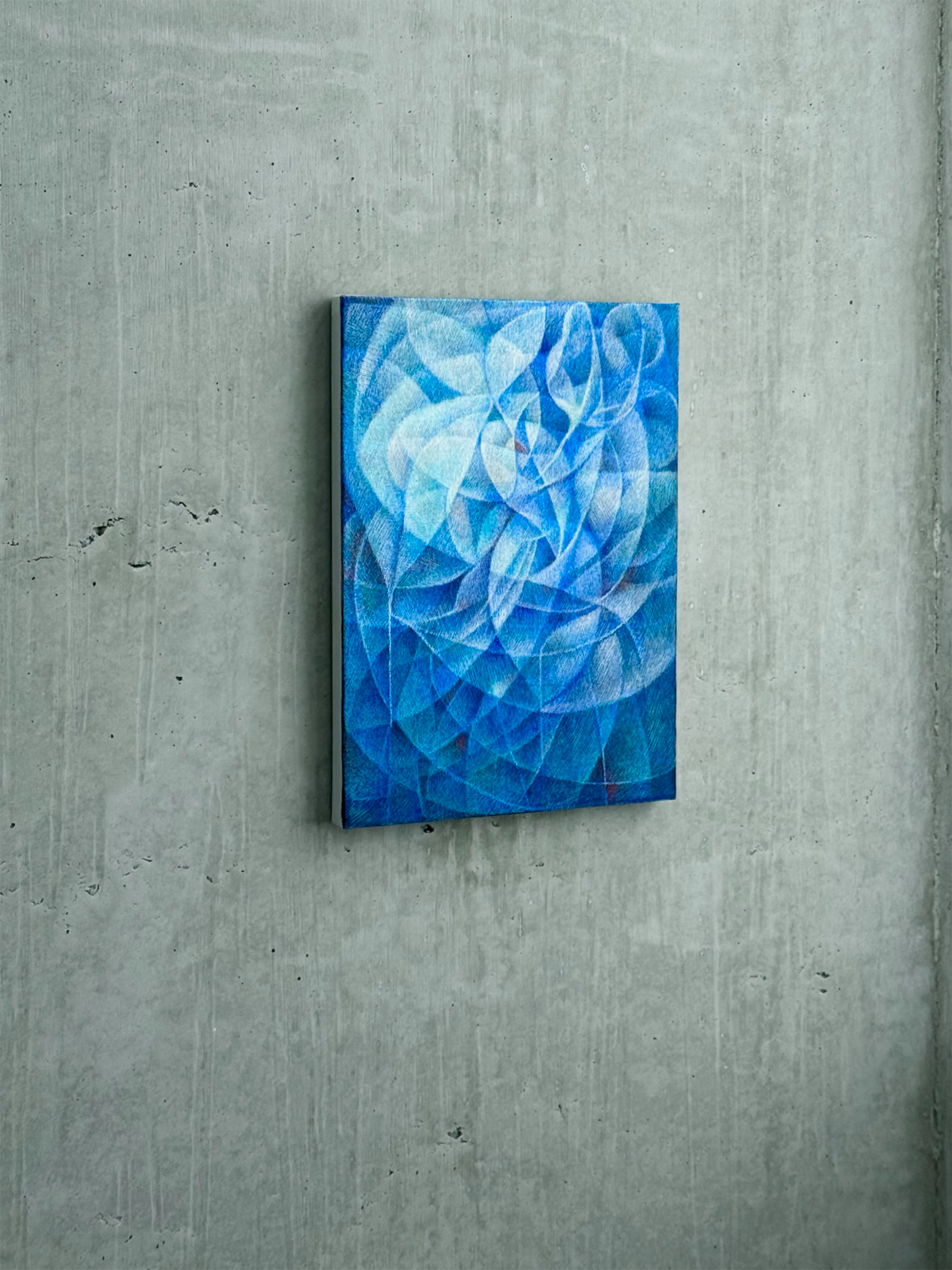 アクリル画「青月花」展示画像２