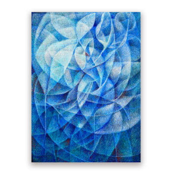 アクリル画「青月花」サムネ画像