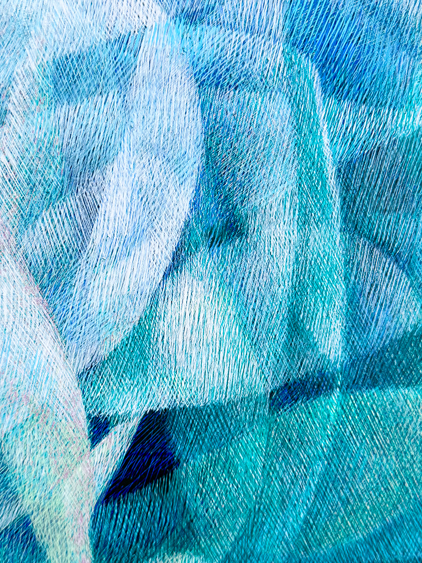 アクリル画『水晶花』接写画像1