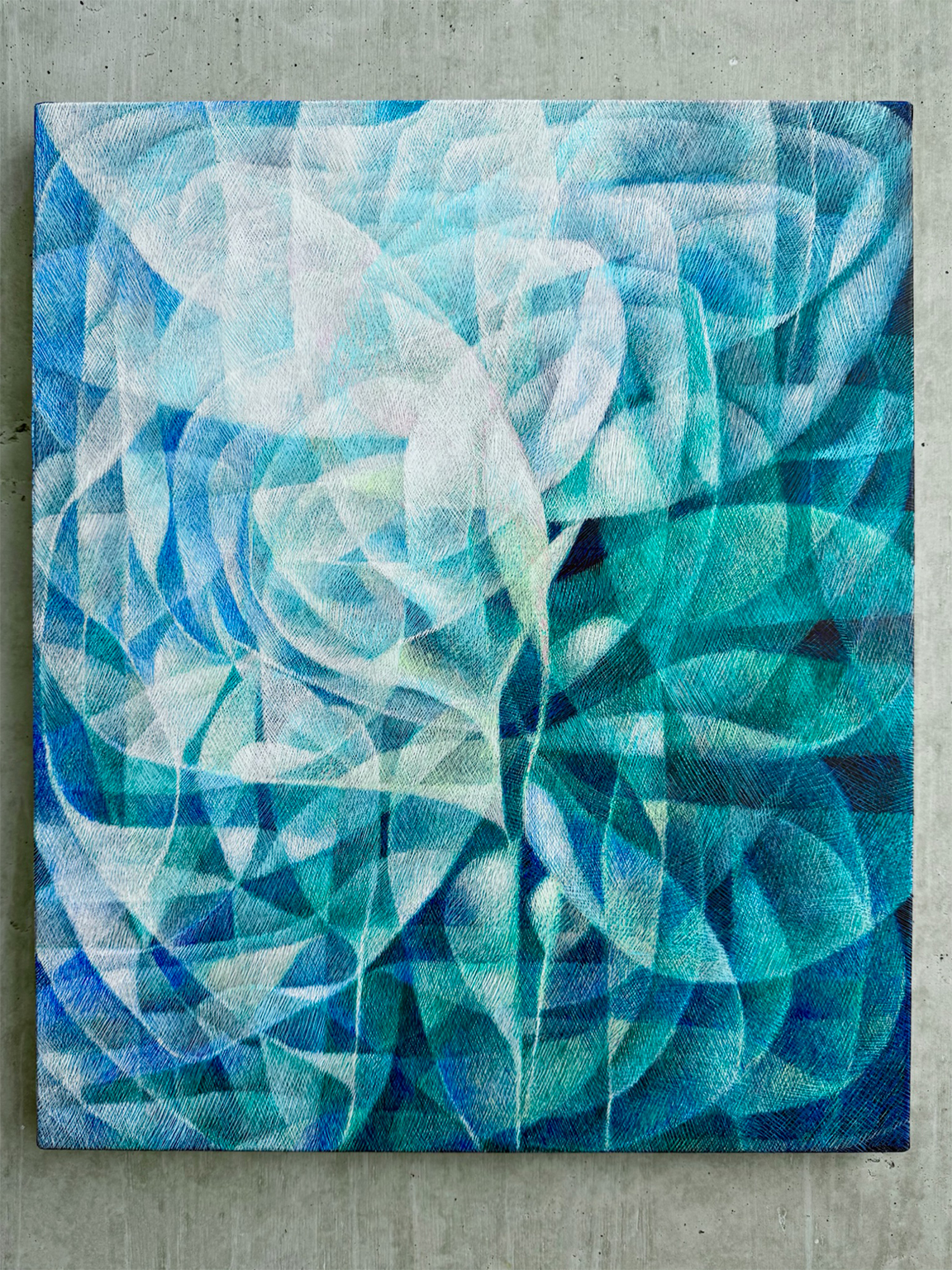 アクリル画作品『水晶花』展示画像1