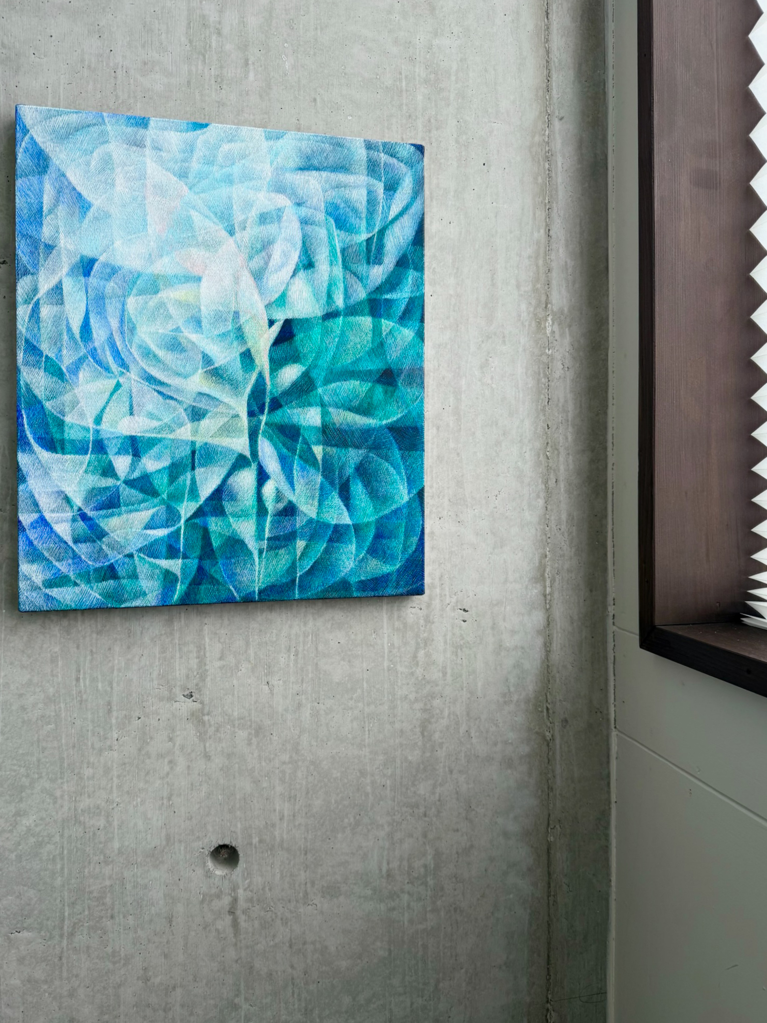 アクリル画作品『水晶花』展示画像2