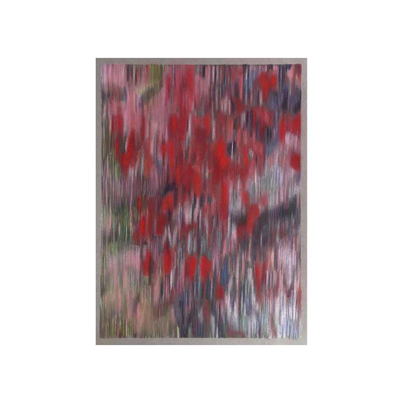 Shunseki (Moment of Red), silverpoint and pastel drawing on prepared paper by Yuko Kawada