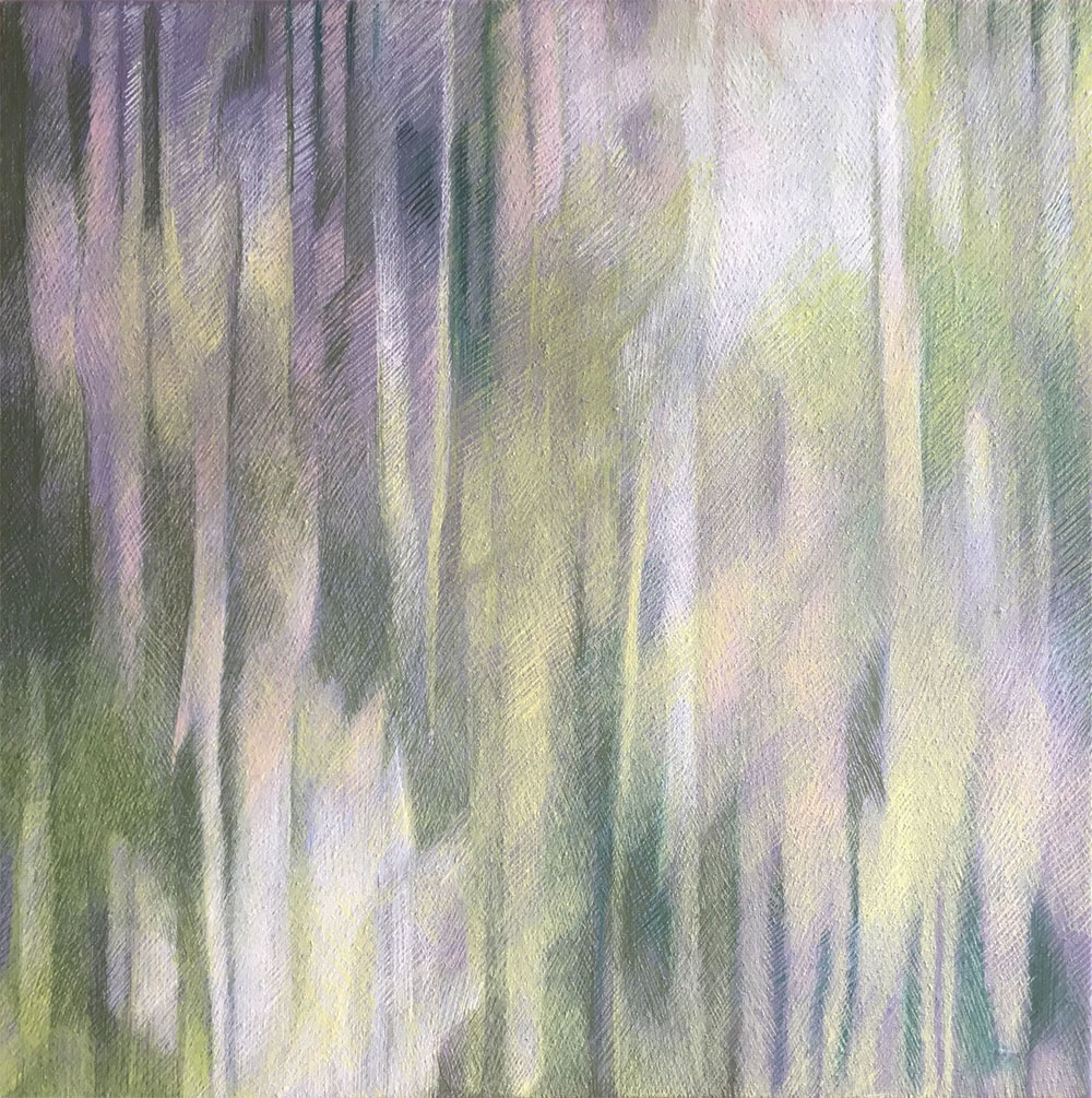 Green Rain by Yuko Kawada, 2018, oil and egg tempera on canvas - Painter Yuko Kawada Newsletter No.16