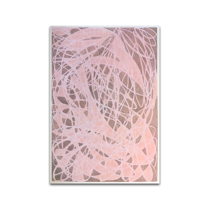 Peach Wind Lines by Yuko Kawada, 2017, silverpoint on prepared paper