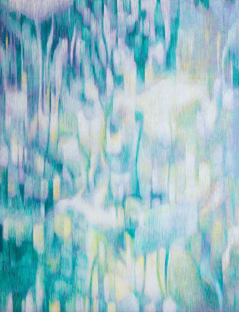Kobo no Hana (Flower of Rays / Snow Light Flower), oil painting by Yuko Kawada
