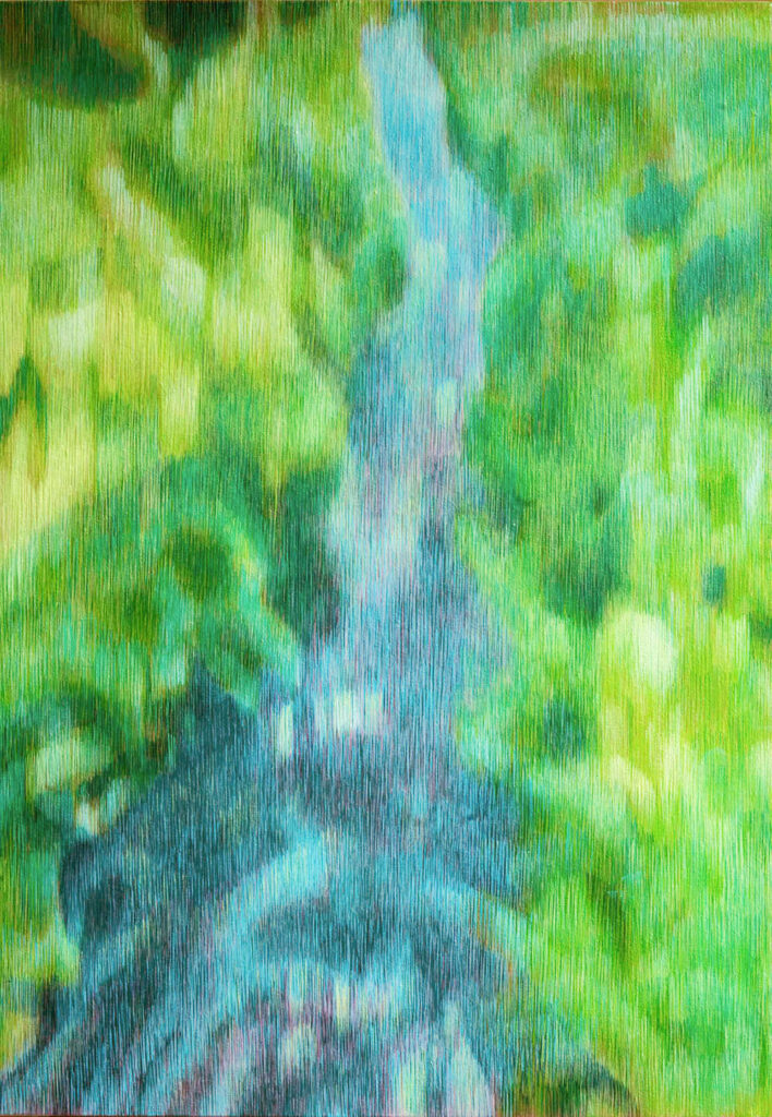 Nagare-yuku (Flowing Away), oil and egg tempera painting by Yuko Kawada