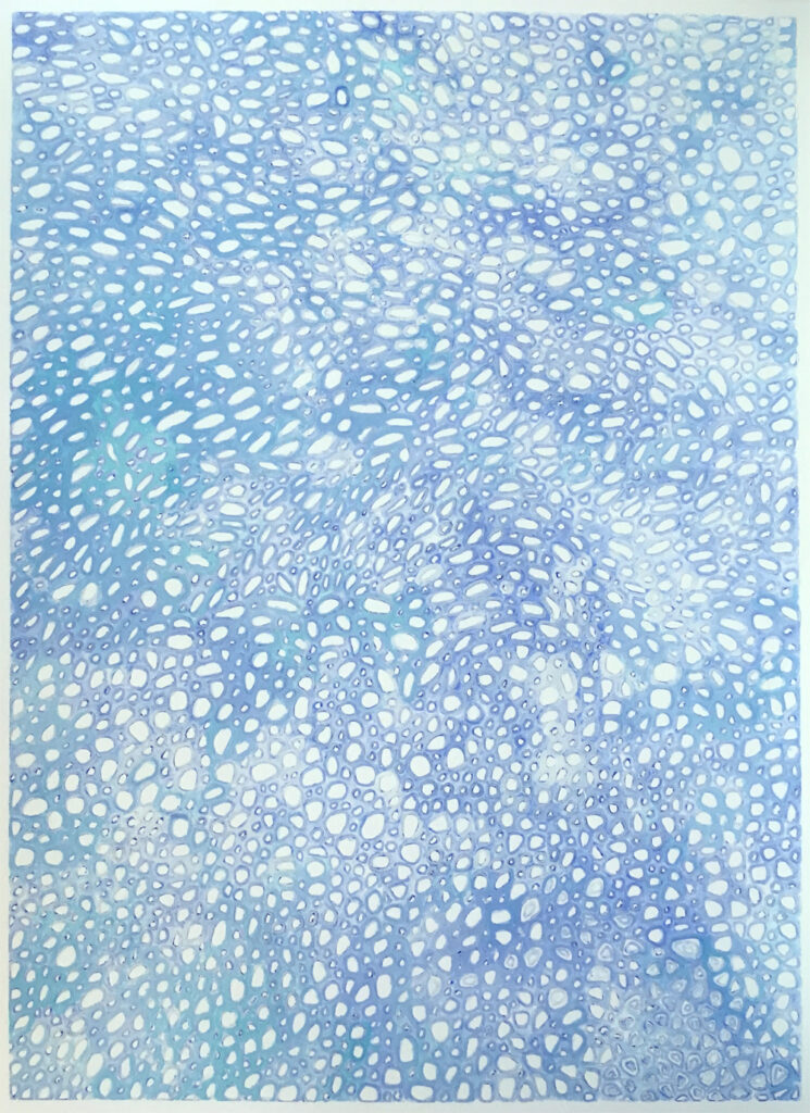 "Snow" (2018) by Yuko Kawada, watercolor on paper, 36.7 x 26.5 cm