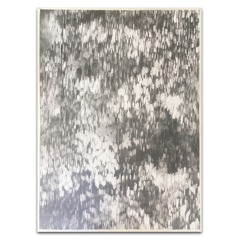 "Snowfall Accumulation" (2017) by Yuko Kawada, graphite on paper, 72.7 x 53 cm