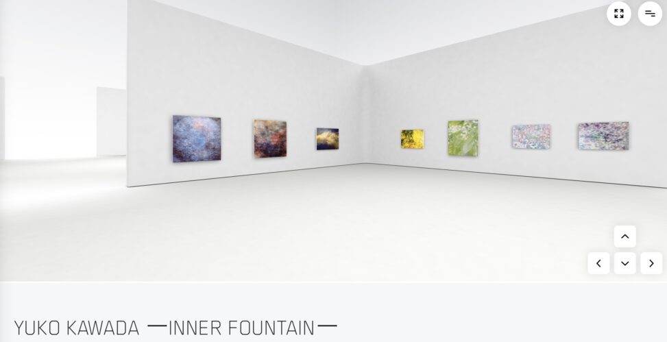 画家川田祐子の仮想空間個展「2023 VR-INNER FOUNTAIN- YUKO KAWADA ー内なる泉ー」 内容：川田祐子のアメリカ展示中作品、公共施設、美術館、個人所蔵作品など合計42点を展示。